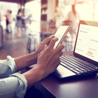 Patient paying an anesthesia bill online